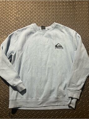 Quiksilver Light Blue Crewneck Sweatshirt with Small Chest Logo